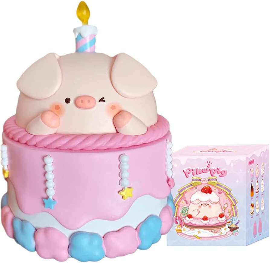 Aven Rabbit Piko Pig Dessert Series Blind Box Action Figures Mystery Box Cute Random Toys Birthday Gift Christmas Collectible Toy for Desktop Ornaments, 1PC