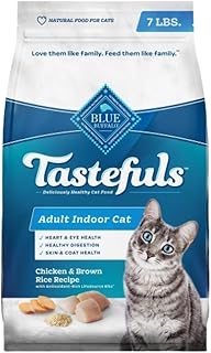 Blue Buffalo Tastefuls Natural Dry Food for Adult Indoor Cats, Chicken & Brown Rice Recipe, 7-lb. Bag