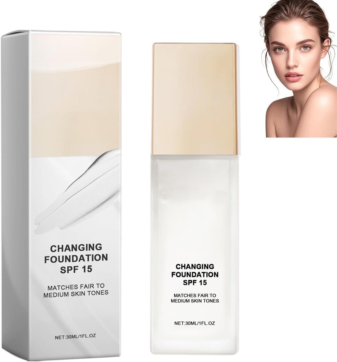 Skye Color Changing Magic Foundation, Colour Changing Foundation, All Day Flawless Warm Skin Tone BB Cream Makeup Base Concealer, Long Lasting Color Match for Face for All Skin SPF15