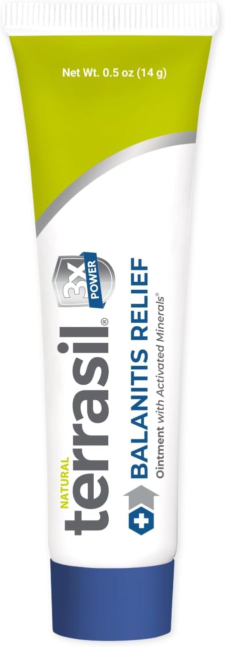 terrasil Balanitis Relief - Balanitis Treatment for Men, Natural Soothing Foreskin Ointment for Relief from Symptoms of Irritation, Itch, and Inflammation. Dermatologist Tested (.5oz)