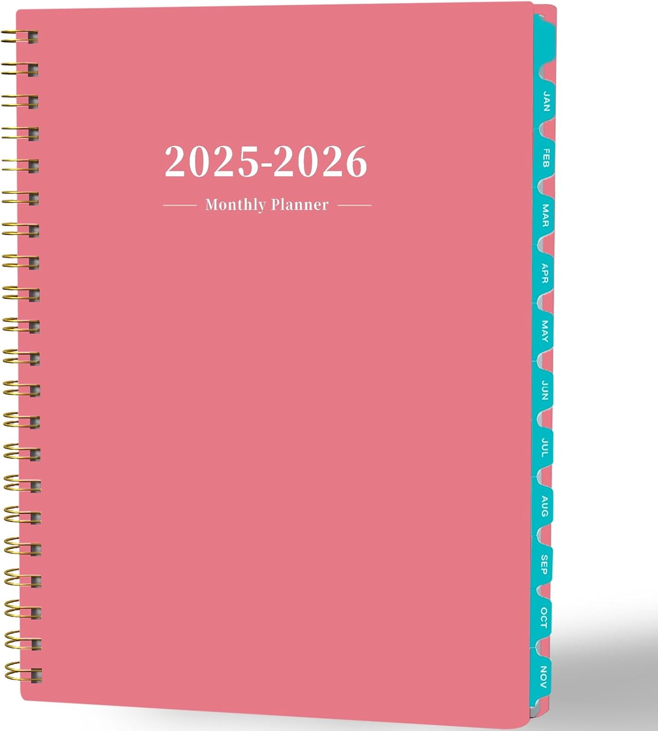 Ymumuda 2025 Planner - Monthly Planner 2025-2026, JAN.2025 to DEC.2026, 8.5" x 11", Large Planner with Spiral Bound, Perfect for School & Office Schedule, Pink