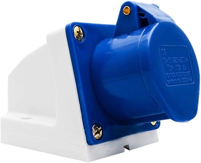 MASO 32A 220V IP44 3 Pin Industrial Site Socket & Waterproof IP44 Wall Plug 2P Connector Plug + Earth Male/Female (#123)