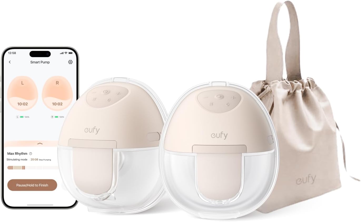 eufy Security Wearable Breast Pump E10 Electric Hands-Free Breast Pump with App-Controlled Smart Rhythm Hospital-Grade Suction Portable Design Leak-Proof and Ultra-Quiet Performance