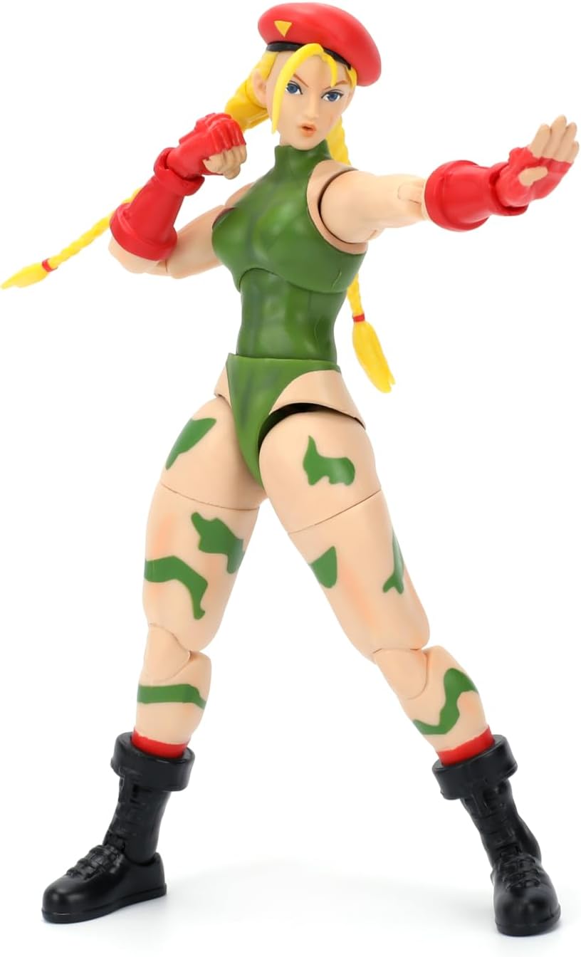 Jada Toys – Street Fighter II Cammy Action Figure - 1:12 Scale Collectible - Includes Interchangeable Heads, Hands, and Accessories - Ages 13+ - Classic Video Game Nostalgia