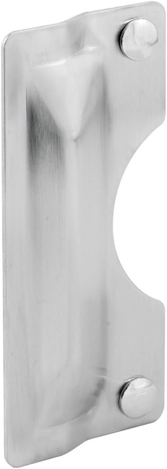 Prime-Line U 9496 Latch Guard Plate Cover – Protect Against Forced Entry, Easy to Install on Out-Swinging Doors – Stainless Steel (Single Pack), 3 in. x 7 in.