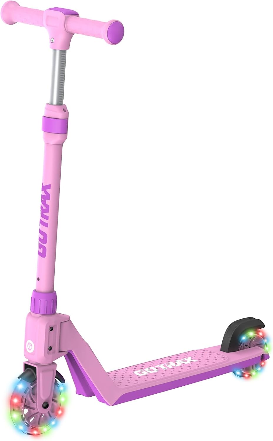 Gotrax K03 Kick Scooter for Kids, 5" LED RGB Lighted Wheels, 4.6 Lbs Lightweight and One-Click Detachable Design, Height Adjustable Handlebars, Anti-Slip Deck and Max Load 110 Lbs for Boy&Girl Age 3+