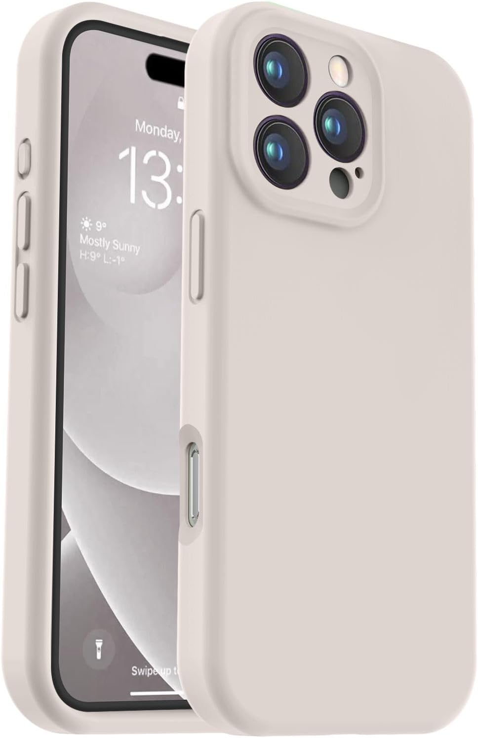 Vooii Compatible with iPhone 16 Pro Max Case, Liquid Silicone Upgrade [Camera Protection] [Soft Anti-Scratch Microfiber Lining] Shockproof Phone Case for iPhone 16 Pro Max 6.9 inch - Stone
