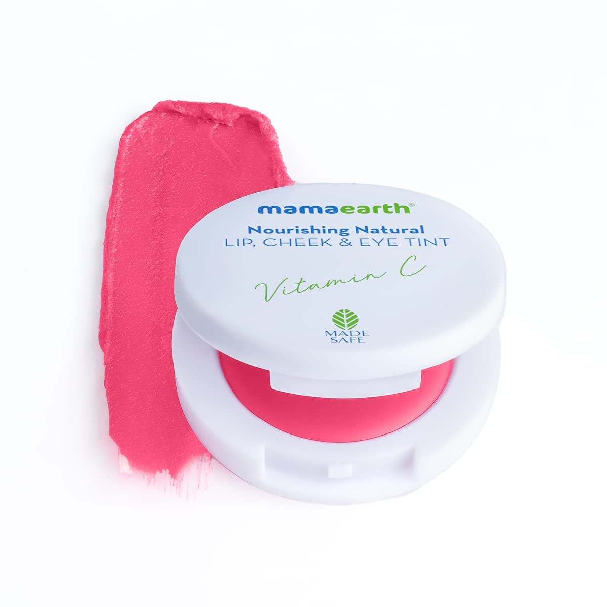 MAMAEARTH Nourishing Natural Lip Cheek & Eye Tint - Beet Red Shade | Long Lasting Creamy Matte Finish | Multi Use Tinted Glow for All Skin Tones | with Vitamin C & Beetroot | 0.14 Oz (4g)