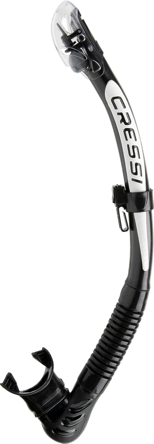 Cressi Foldable Adult Dry Snorkel for Scuba Diving, Snorkeling - Alpha Ultra Dry Made in Italy