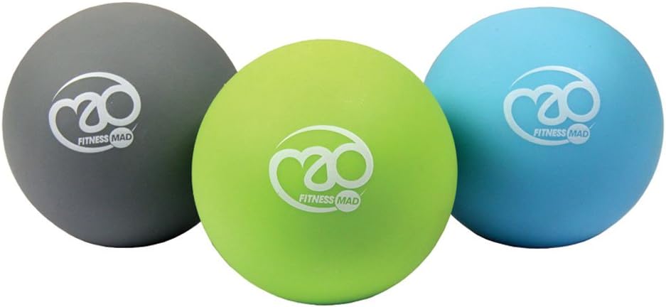 Fitness Mad Massage Ball, Ideal for Trigger Point Therapy, Deep Tissue & Myofascial Release, Relaxes Tight Muscles & Stress, 3 Hardness Levels