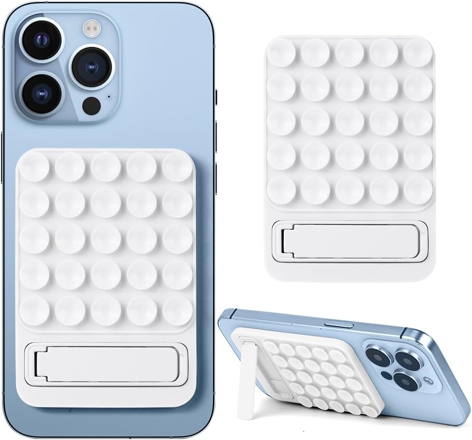 HOTUT Phone Suction Pad, Non Slip Suction Cup Phone Mount with Backing Mobile Fidget Mirror Holder for Selfies and Tiktok Videos, Sticky Smartphone Grip Compatible with iPhone and Android Cases