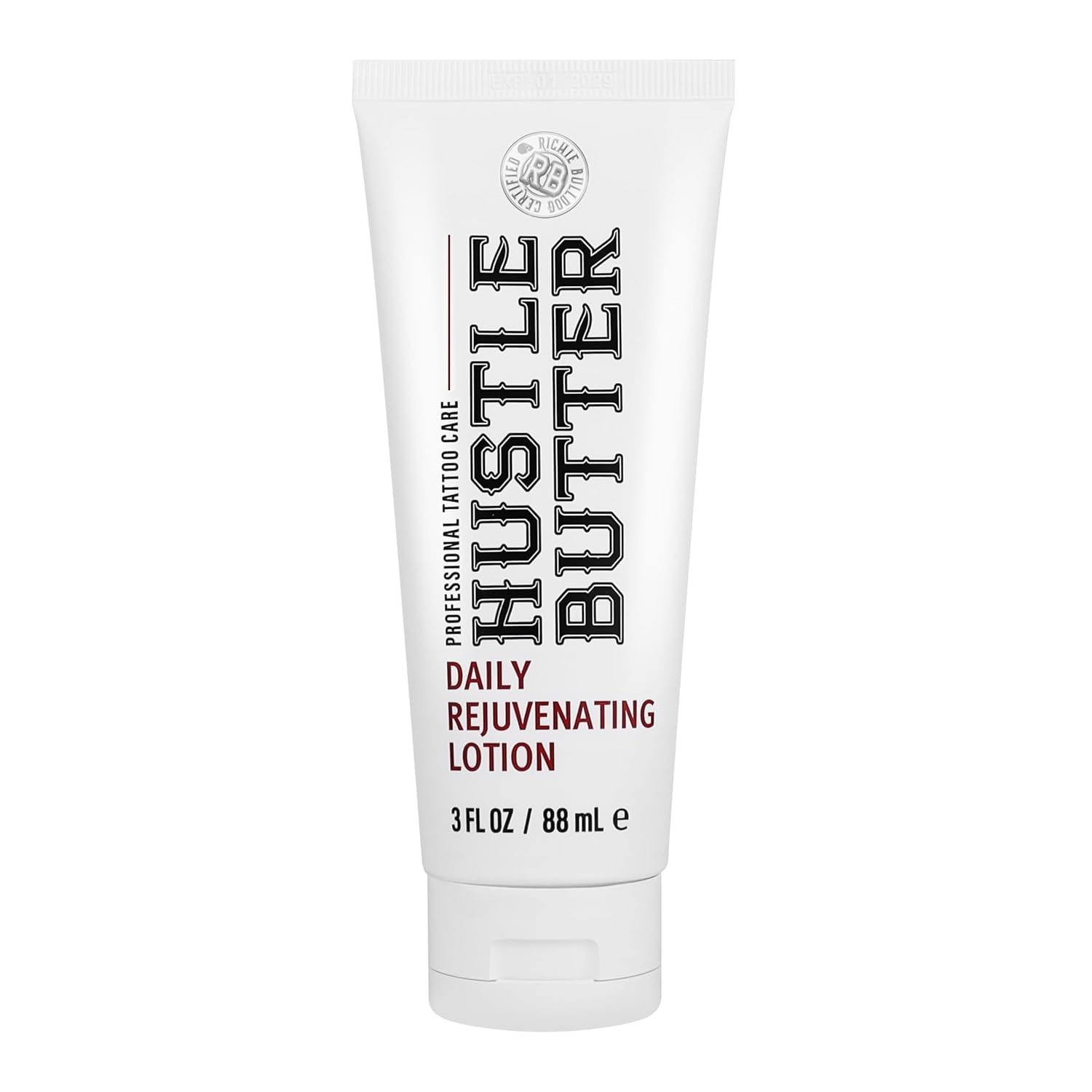 Hustle Butter Tattoo Aftercare - Daily Moisturizing Lotion - Naturally Derived Vegan Cruelty Free - Everyday All Over Use for Tattoos - TSA Friendly, Travel Size - 3 fl oz