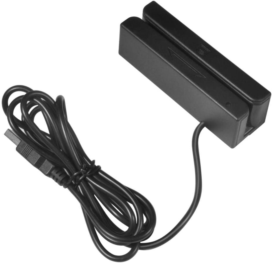 Portable MSR90 USB Credit Card Reader,Mini Triple Tracks Magnetic Swipe Card Reader