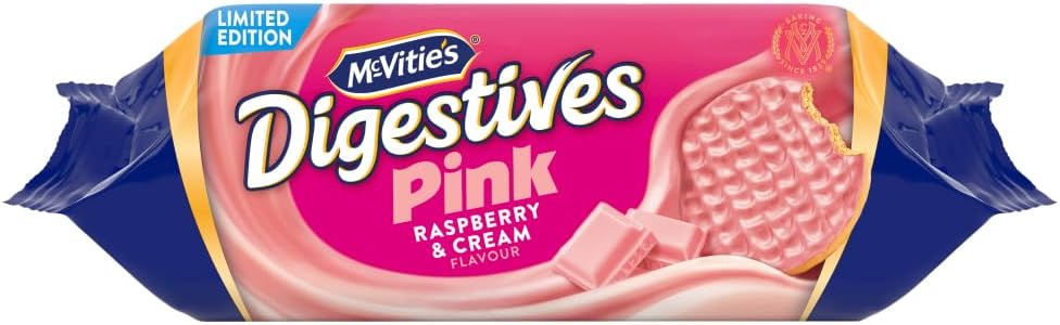 McVitie's Digestives Pink, Raspberry & Cream Flavour Biscuits, 232 g (Pack of 1)