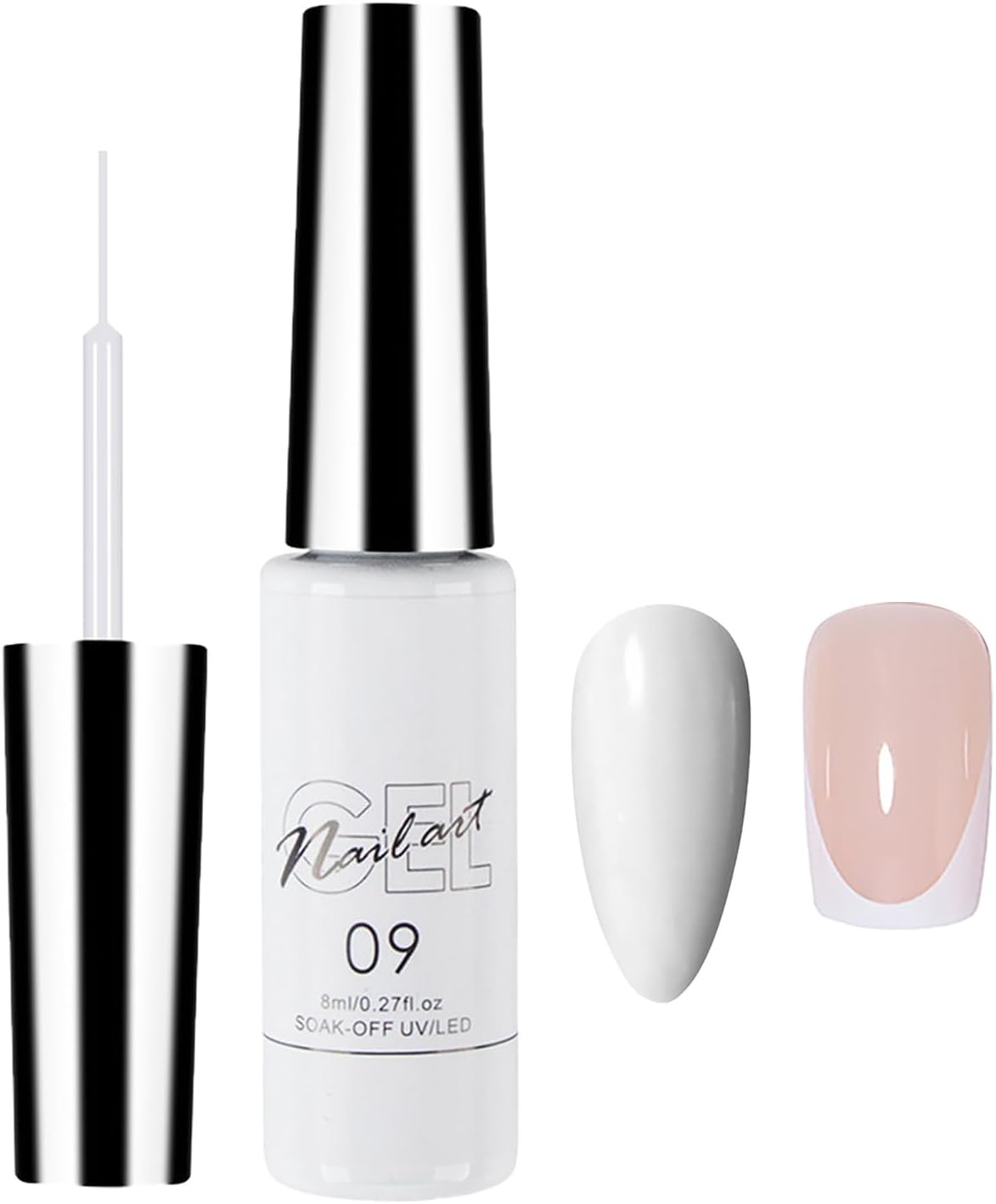 White Gel Nail Polish Liner - French Nail Art Design, UV Shellac Colour For Fineliner, Women's DIY Home Salon, Gel Colours For Nails