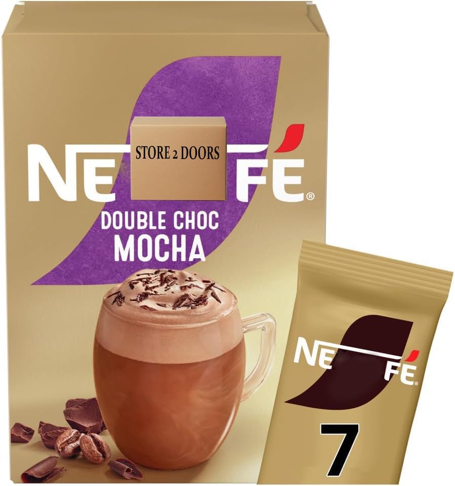 NESCEFE Mocha Double Chocolate Instant Coffee Sachets 7 x 20.9g – Smooth & Rich Mocha Blend, 100% Responsibly Sourced Coffee, Instant Coffee Drink. (Pack of 2)