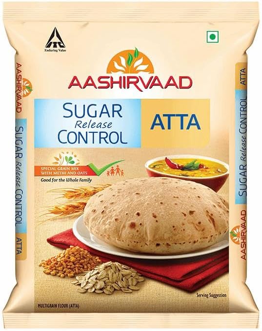 Aashirvaad Sugar Release Atta Flour 2kg Special Grains Mix With Methi And Oats Healthy and Tasty Atta (Pack of 1)