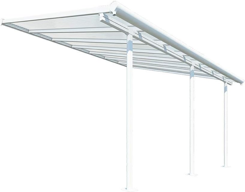 Palram Canopia Sierra Patio Veranda 3x4.25 Garden Canopy - Aluminum Lean to Pergola (3x4.25, White)