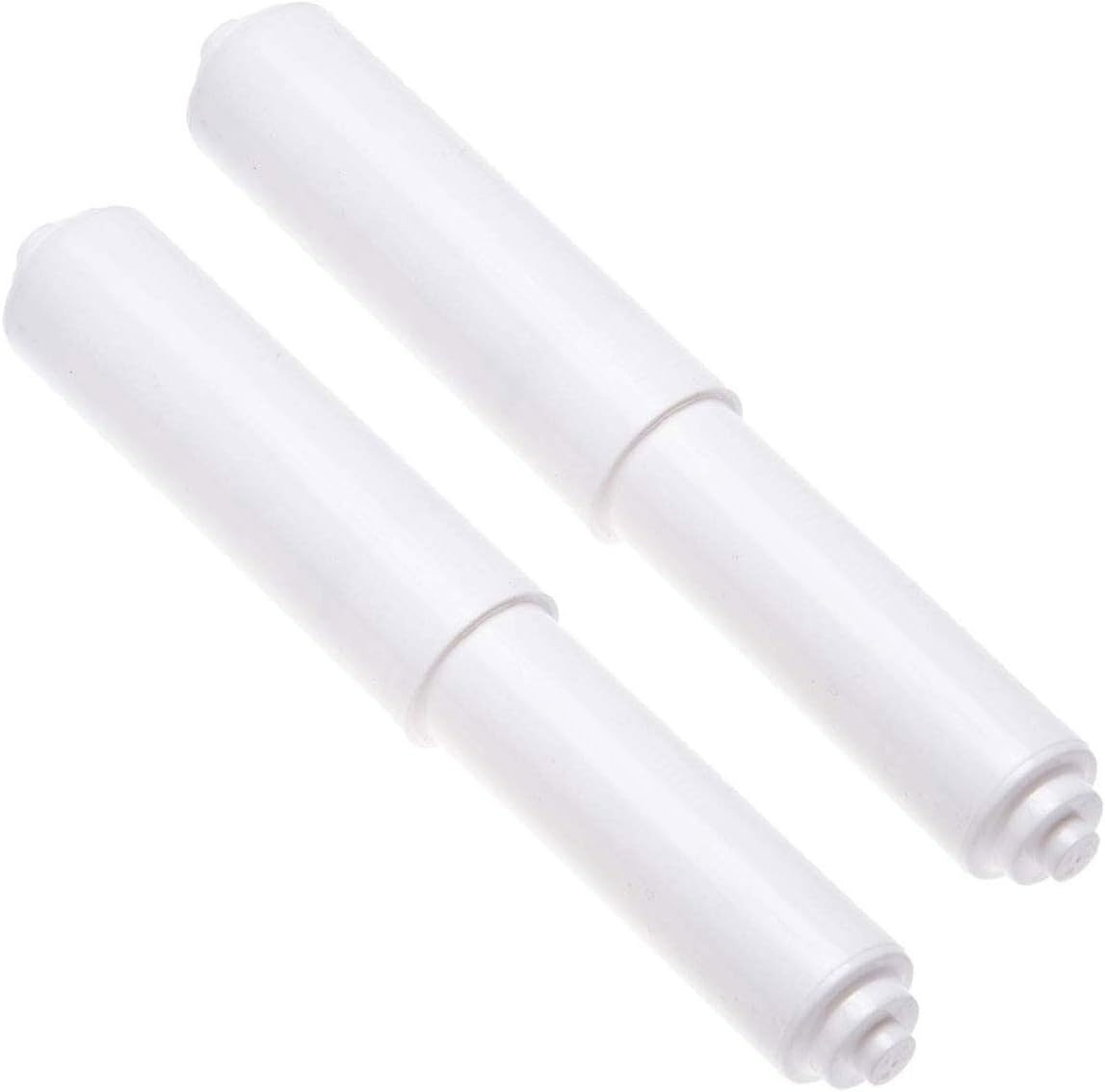 Toilet Paper Holder, 2Pcs Plastic Toilet Tissue Roll Holder Insert in bathroom Replacement Roller Spring Loaded Spindle WC(White)