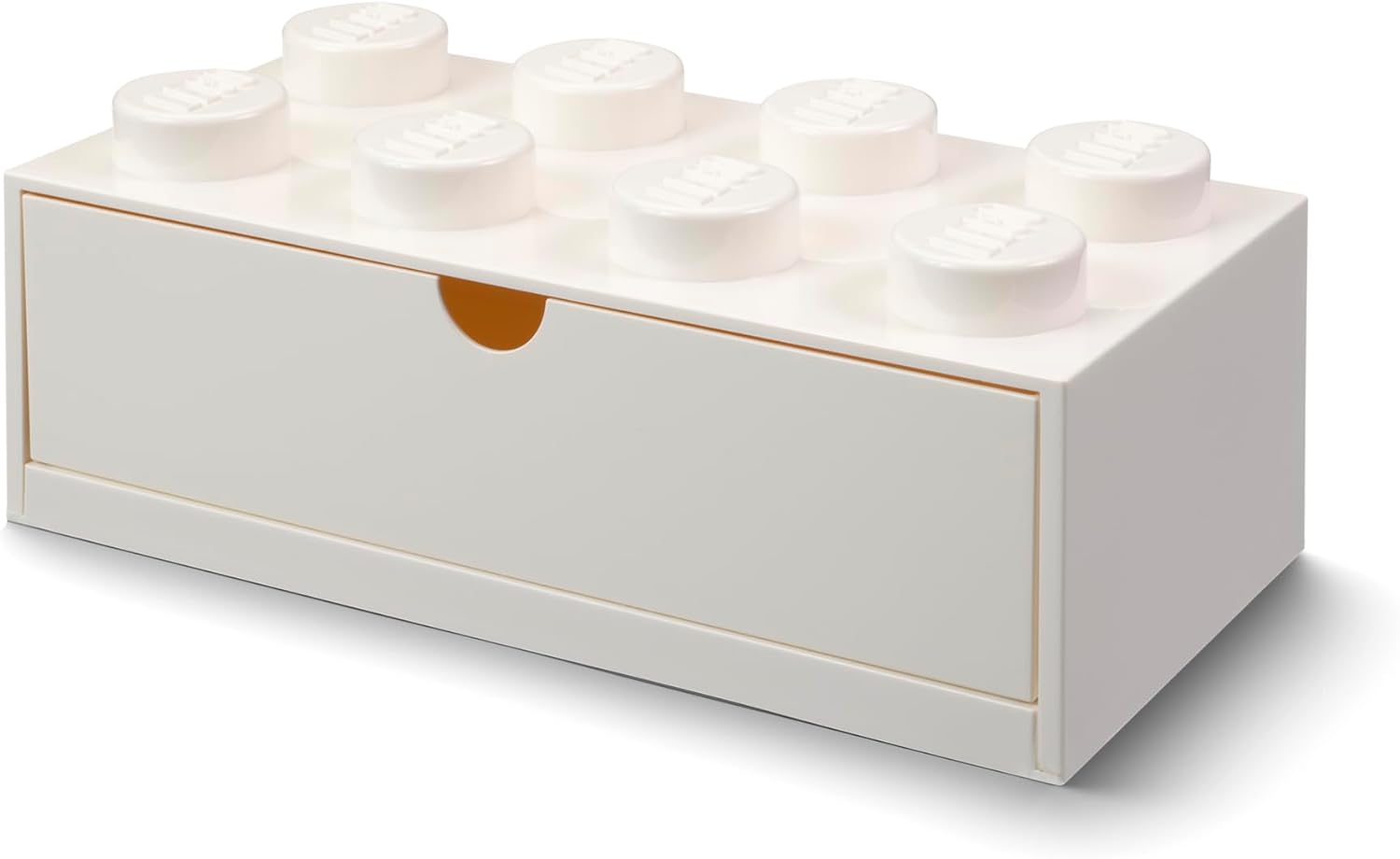 ROOM Copenhagen Lego Storage Brick 8 Desk Drawer, 8-Stud Stackable Tabletop Storage Box, 12.4 x 6.2 x 4.4 in, White