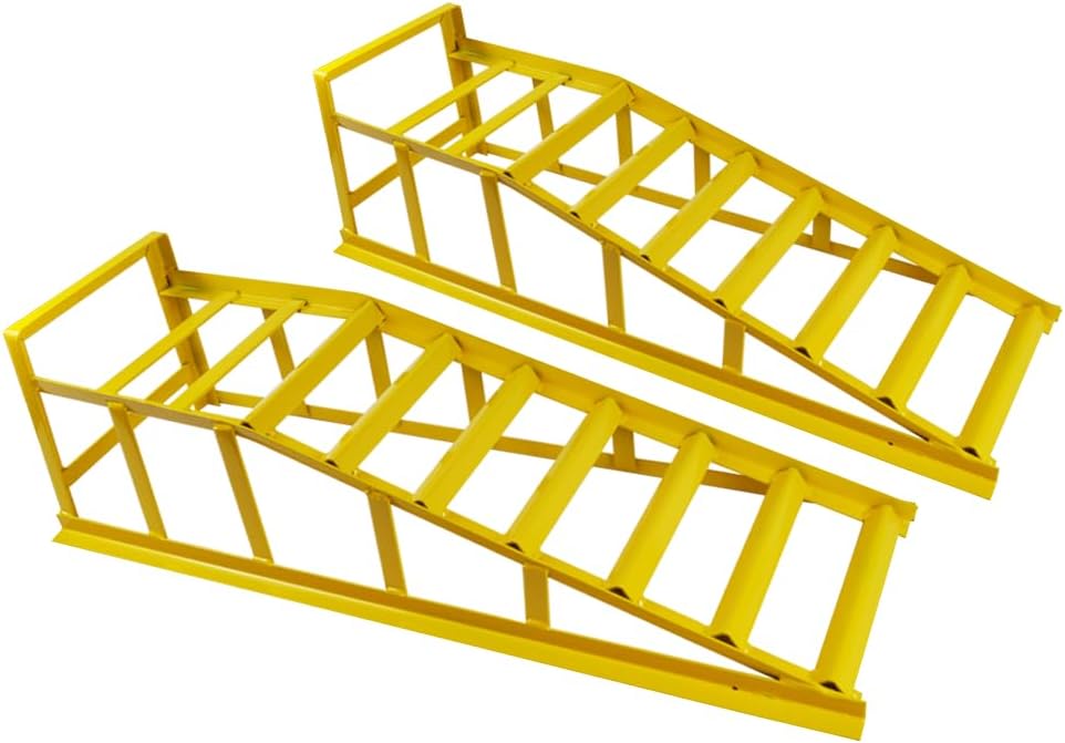 Fixed Car Ramp RocwooD 2 Tonne Metal 2x Bike Motorbike Car Truck Van Trailer Compact Automotive L 95 x W 35 x H 28cm 35kg Two Solid Units No Assembly Needed.