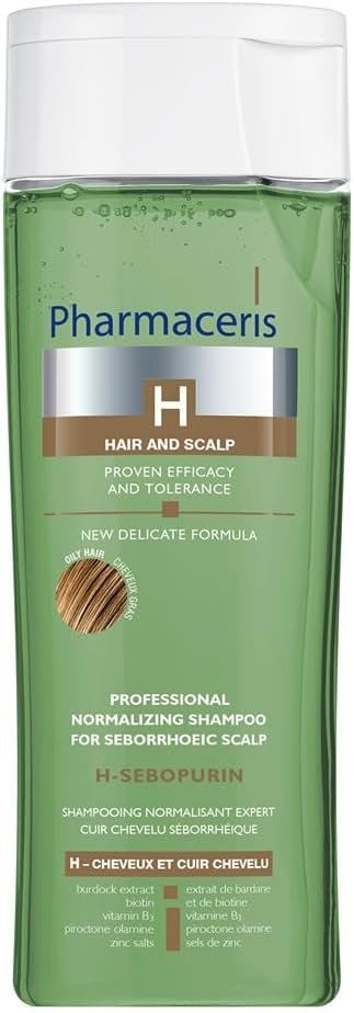 Pharmaceris H Sebopurin, Normalizing Shampoo for Seborroheic Scalp Prone to Irritation, Vitamin B3, Women and Men Hair Care - 250 ml