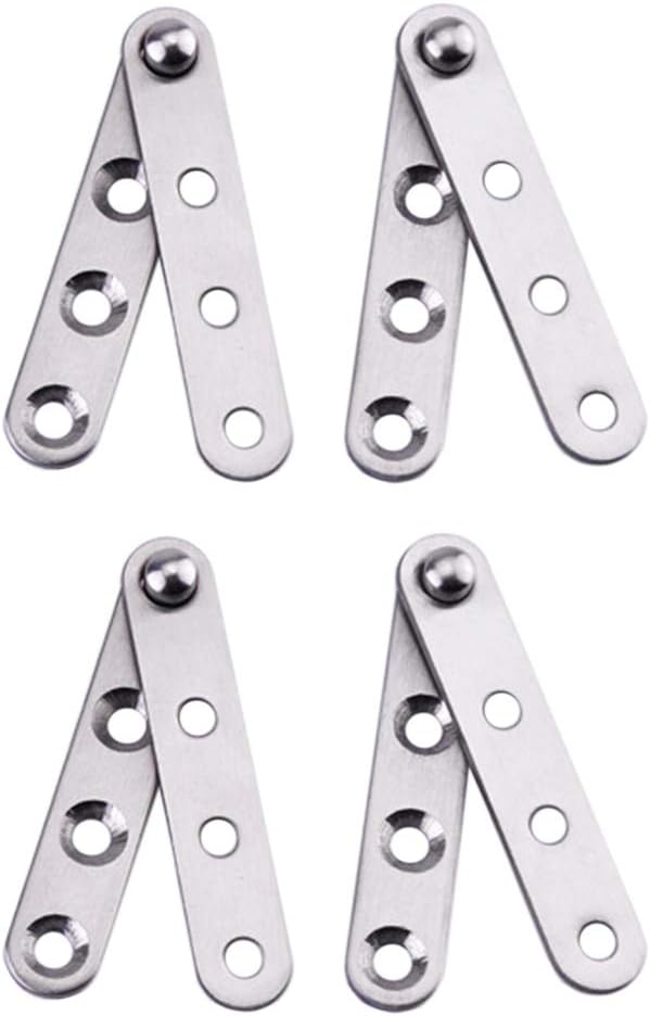 4 Piece Stainless Steel 360 Degree Rotating Concealed Hinges, Door Pivot Hinges Stainless Steel Drawer Window Door Fittings for Door Cabinets Cabinet (Small)