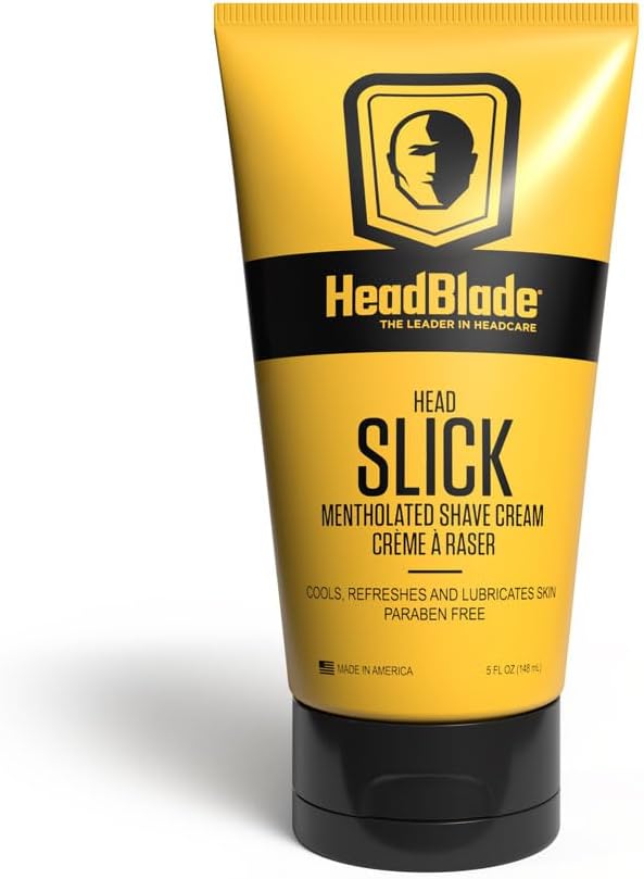 HeadBlade HeadSlick Shave Cream 5 oz for Smooth Head shaving for Bald Men, Helps with Irritation, Redness, & Razor Burn