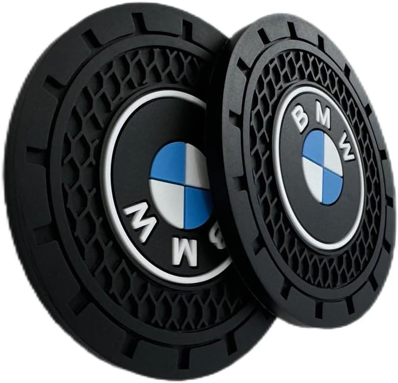 Car Cup Coasters for BMW X1 X3 X5 X6 X7 1 3 4 5 6 8 Series Z4 Accessories,Recessed Silicone Anti Slip Cup Holder Coaster Interior Accessories 2.75in 2Pack