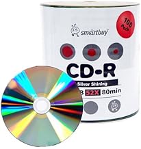 Smartbuy 100-disc 700mb/80min 52x CD-R Shiny Silver Top Blank Recordable Media Disc