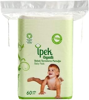 Baby Organic Large Dry Pads 100% Cotton Squares for Baby Care Diapering (60 count)