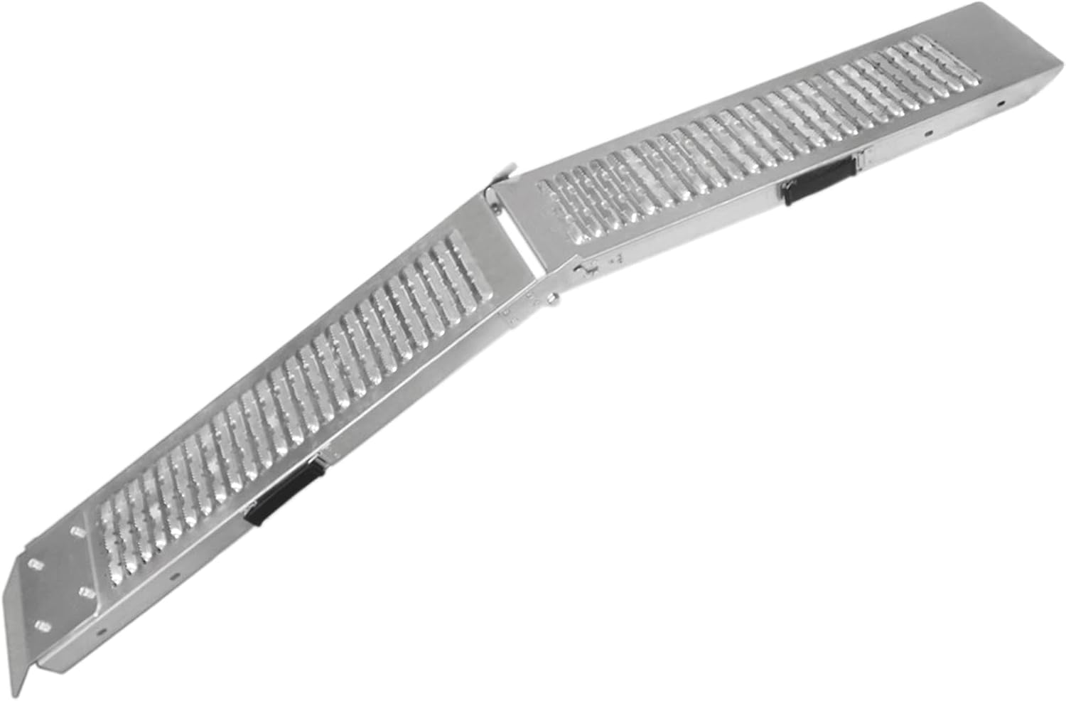 Ramps Foldable Loading Motorbike Motorcycle Folding Van Steel Trailer Heavy Duty ATV Portable Truck Track Day 200Kg Capacity Quad Bike Car Lawn Mower Scooter Non-Slip Silver| Free Ratchet Strap