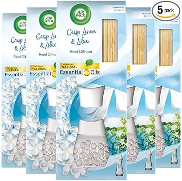 Air Wick |Crisp Linen & Lilac |Air Freshener Reed Diffuser 33ml | Pack of 5