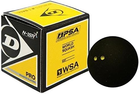 Dunlop Pro Double Yellow Dot Squash Ball, 1-pack