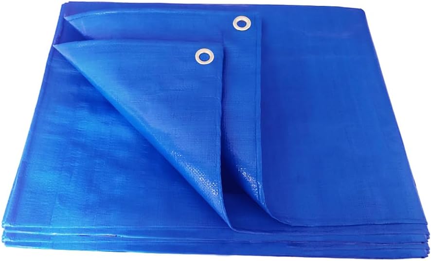 ANSIO Tarpaulin 3m x 4m / 10ft x 13ft Tarpaulin Sheet 70 GSM Economy Tarpaulins - Blue