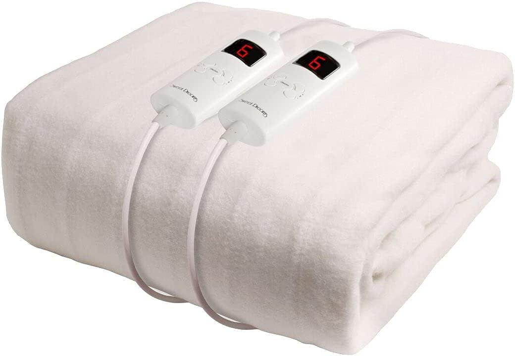 Sweet Dreams Electric Blanket Double Bed Size with Dual Controls - 137 x 193 x 40cm - Fully Fitted Heated Mattress Cover Underblanket with Elasticated Skirt - Overheat Protection