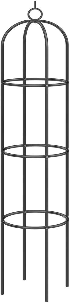 Gardebruk® Garden Arbour Obelisk | Black Powder Coated Steel Frame Trellis | Column Arch for Climbing Plants Roses Ivy Tomatoes Flowers | Metal Weather Resistant Outdoor Wedding Decoration