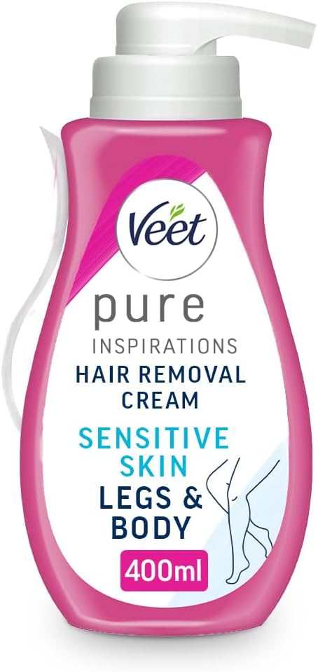 Veet Hair Removal Cream for Sensitive Skin, Unscented, 400 ml