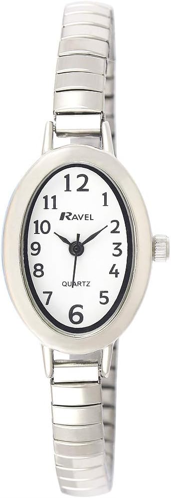 Ravel Women's Petit Oval Watch on Stainless Steel Expandable Bracelet