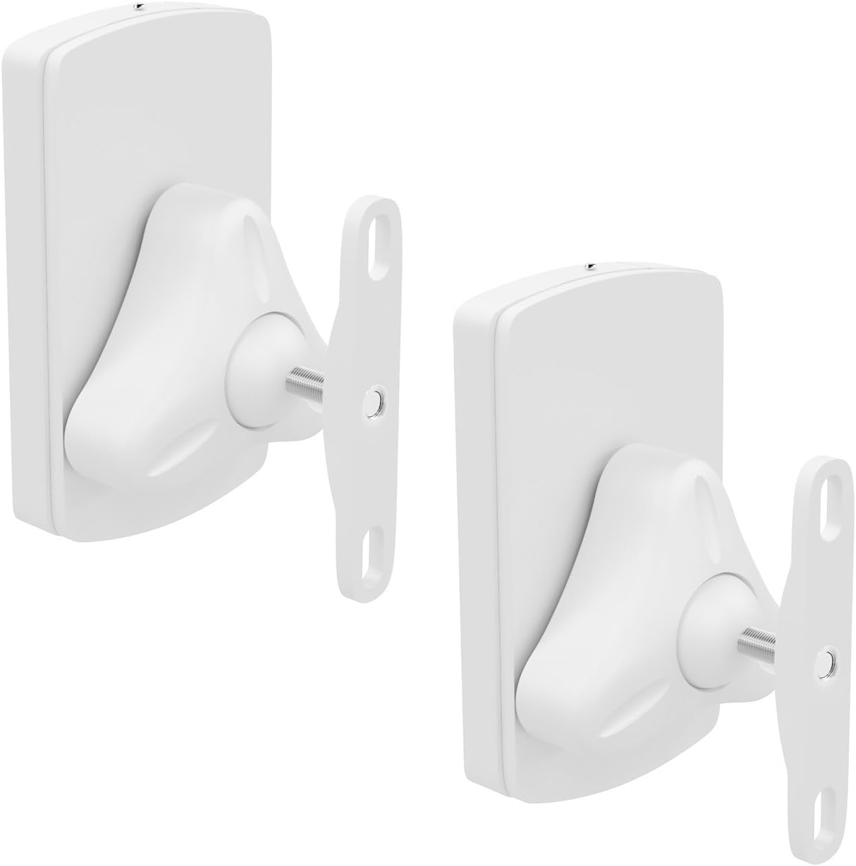 deleyCON 2x Universal Speaker Wall Mounts Loudspeaker Wall Mountings Tilt + Swivel up to 10 Kg Load Weight Ceiling Mounting + Wall Fitting - White