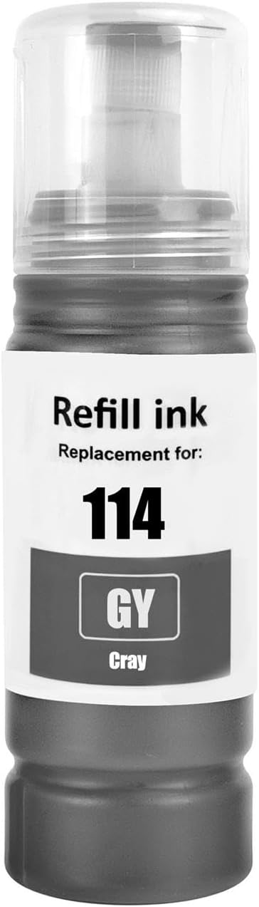 Go Inks Compatible 114GY Replacement for Epson 114 Grey Refill Ink Bottle 70ml for use with Epson EcoTank ET-8500 & ET-8550 printers