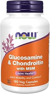 NOW Foods Supplements, Glucosamine & Chondroitin with MSM, Joint Health, Mobility and Comfort*, 180 Veg Capsules