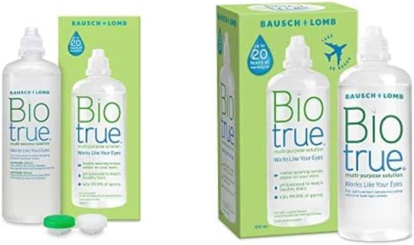 Biotrue Bundle, Multi-Purpose Soft Contact Lens Solution, 1 x 300 ml and Flight Pack 1 x 100 ml, Cushions and Rehydrates for Comfortable Wear, Condition, Clean, Remove Protein, Disinfect and Rinse
