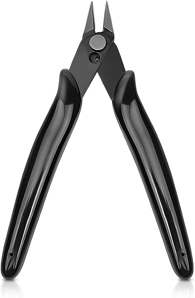 XFentech Micro Wire Cutter - 5 Inches Wire Snips Jewellery Wire Cutters Flush Cut Nippers Precision Small Side Cutting Pliers for 3D Print, Plastic Models, Jewellery, Electronics, Black
