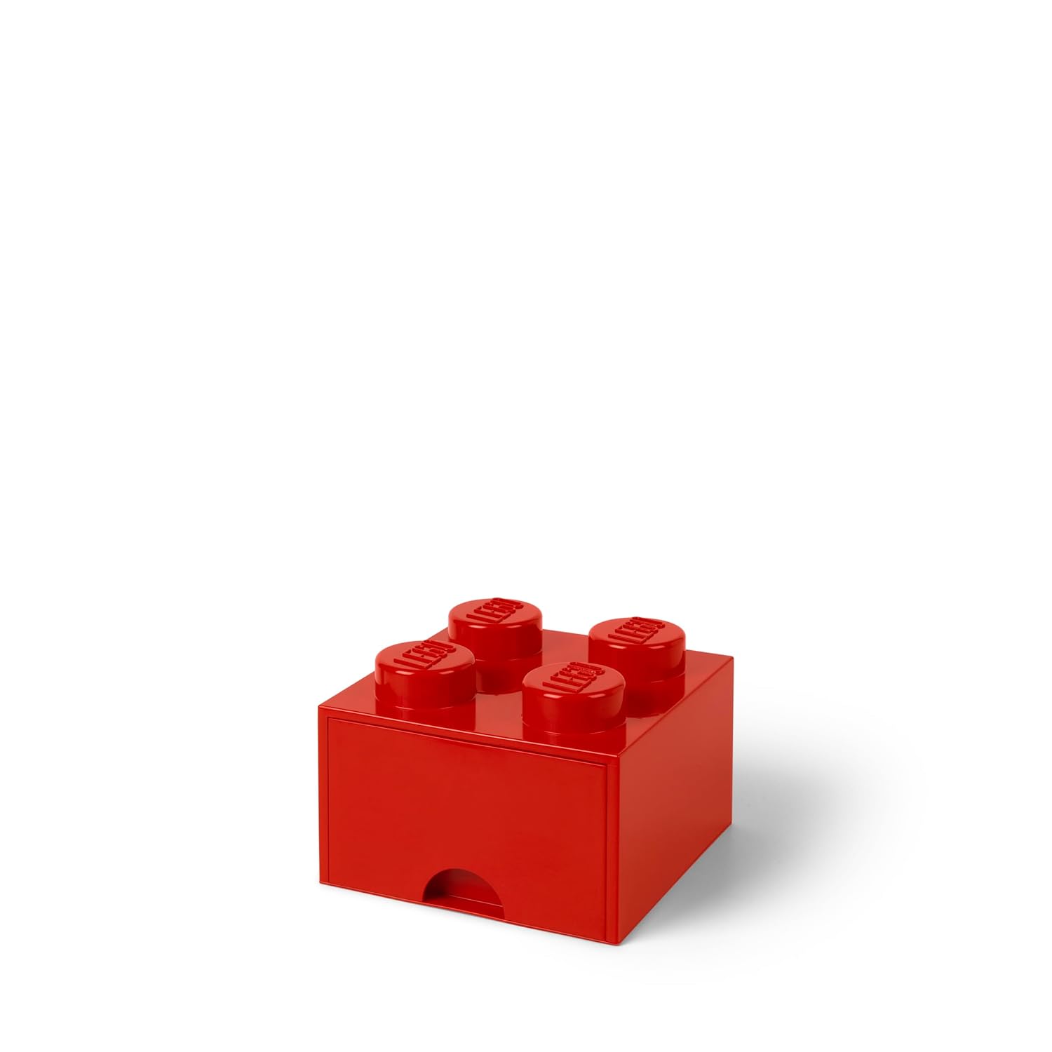 Room Copenhagen LEGO Brick Drawer, 4 Knobs, 1 Drawer, Stackable Storage Box, Bright Red
