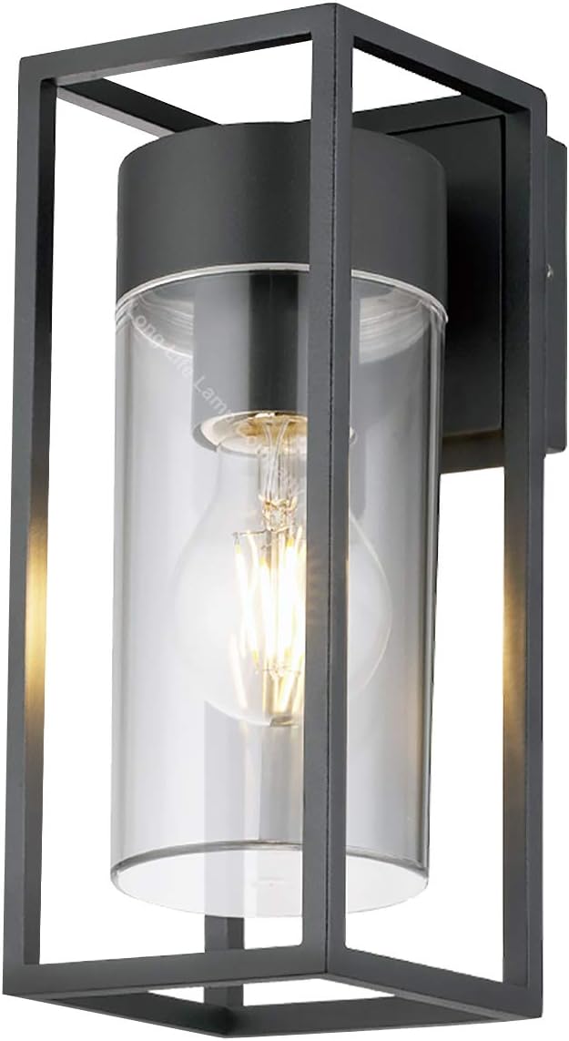 Long Life Lamp Company Outdoor Exterior Modern Garden Wall Light Lantern Clear Diffuser LED Compatible Includes 4w Bulb ZLC079K