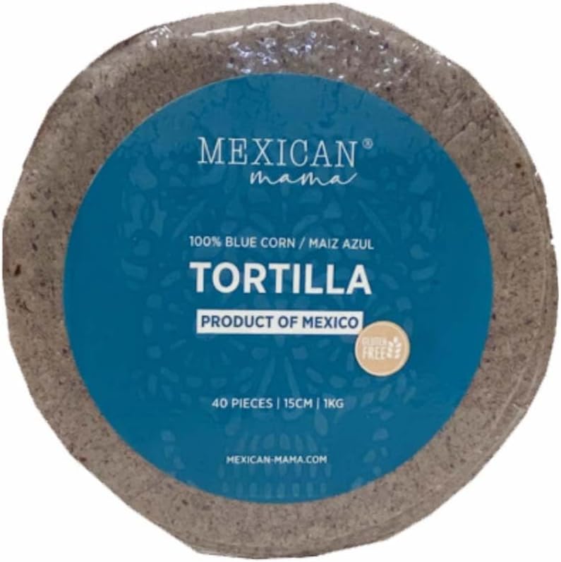 Blue Corn Tortillas 15cm Taco Size Tortillas 1kg GF