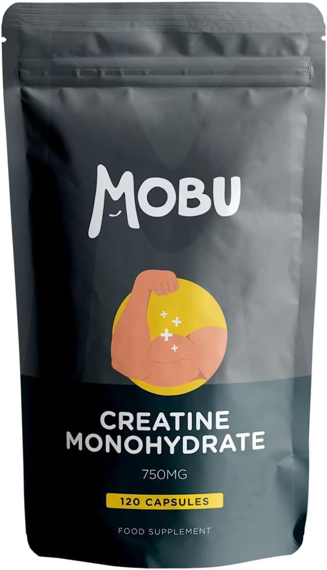 Creatine Monohydrate Capsules 750mg (3000mg Per Serving) - 120 Capsules - Boost Muscle Mass, Bulk & Strength - Supports Increased Energy & Performance - Pre Workout Supplement for Men & Women | MOBU