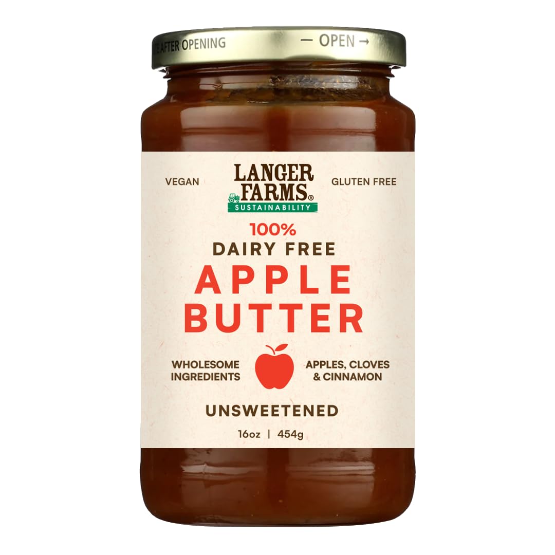 Langer Farms Unsweetened Apple Butter, Packaging May Vary, 16 Ounce (Pack of 1)