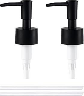 2Pack Pumps Lotion Soap Dispenser Replacement Pump for Your Liquid Soap, Lotion or Dish Soap Refill Dispenser Kitchen Bathroom Worktop Bottles 28/400 Thread Size (Black)